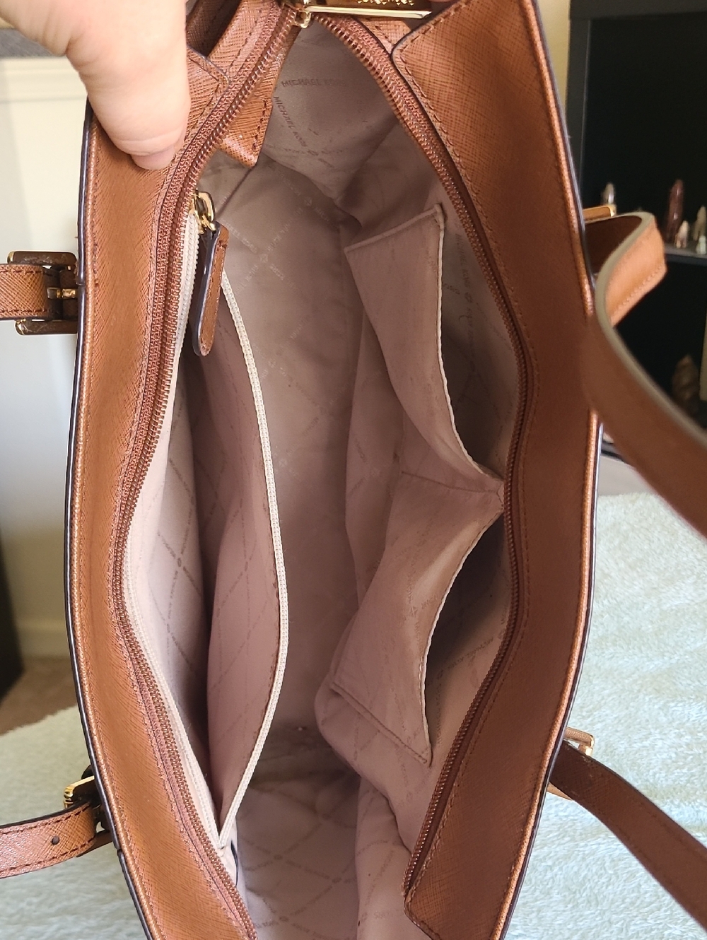 Michael Kors Brown Saffiano Leather Tote - Picture 14 of 15